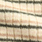 SHETLAND WOOL CASHMERE RIB KNIT P/O #IVORY STRIPE [A25AP01SB]