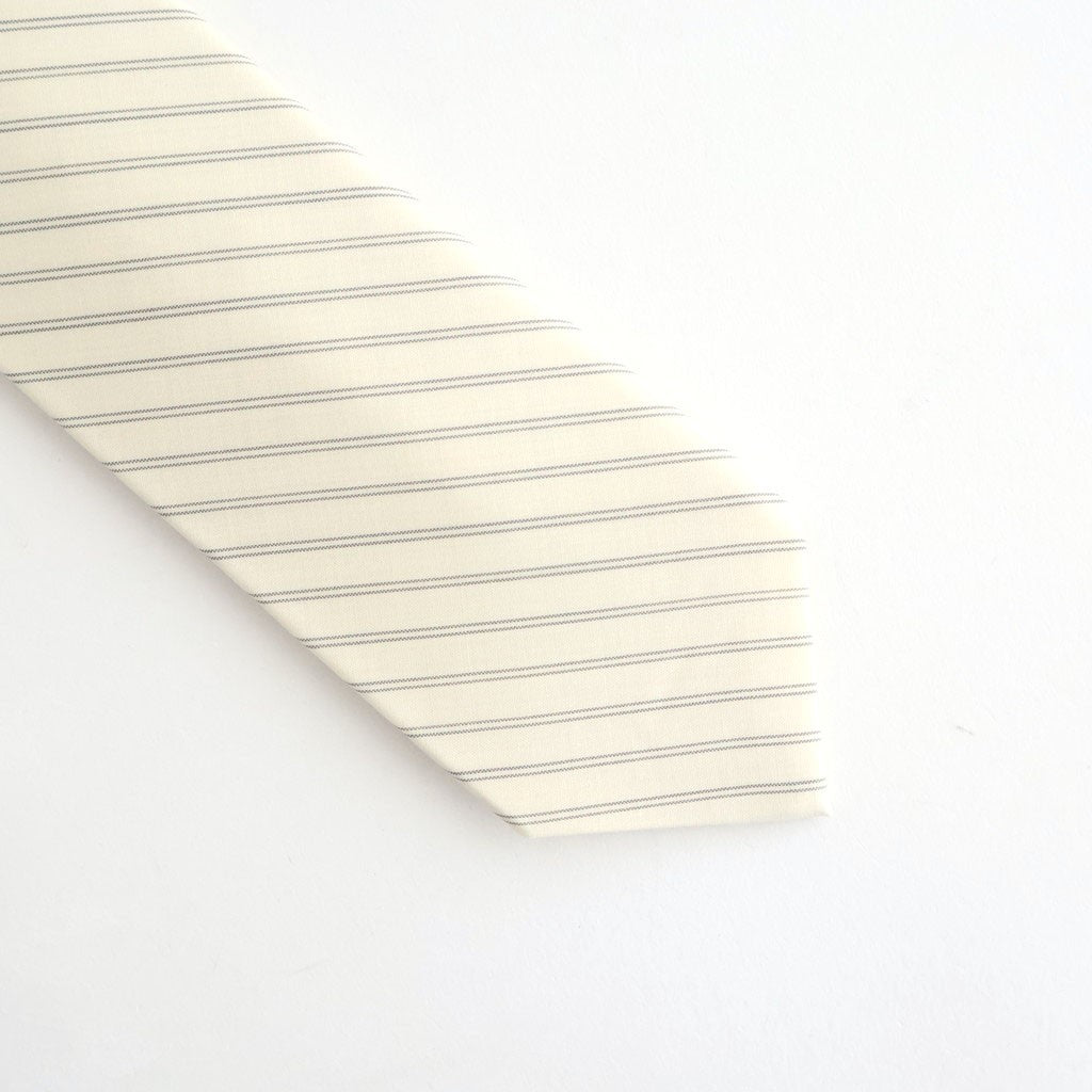 SUPER FINE WOOL STRIPE TIE #IVORY WHITE STRIPE [A26ST03WW]