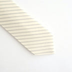 SUPER FINE WOOL STRIPE TIE #IVORY WHITE STRIPE [A26ST03WW]