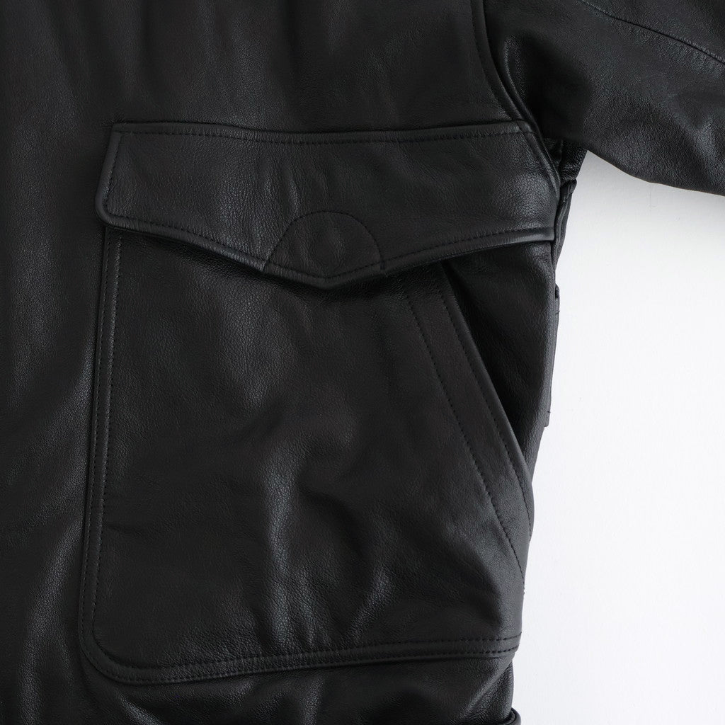 Leather Flight Jacket #BLACK [YK25FW01017B]