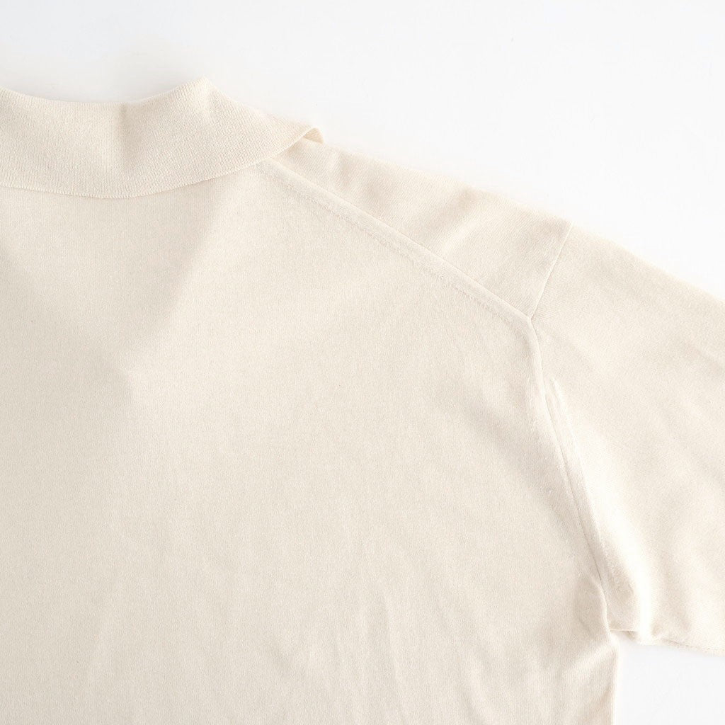HIGH GAUGE TUSSAH SILK KNIT SKIPPER POLO #IVORY [A26SP02SJ]
