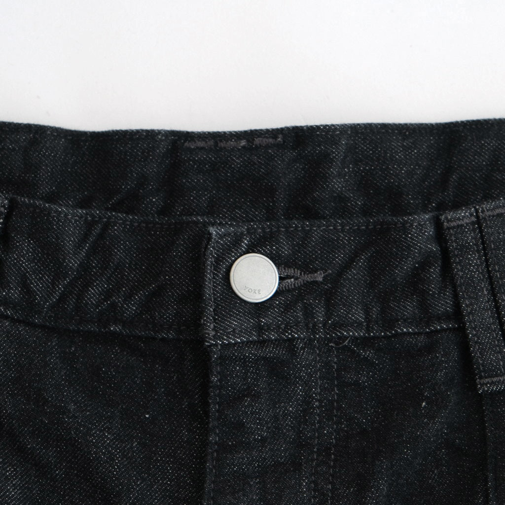 Denim 3pleated Wide-leg Trousers #BLACK [YK25FW01066P]