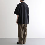 Solotex Twill S/S Oversized Box Shirt #BLACK [GM252-50001B]