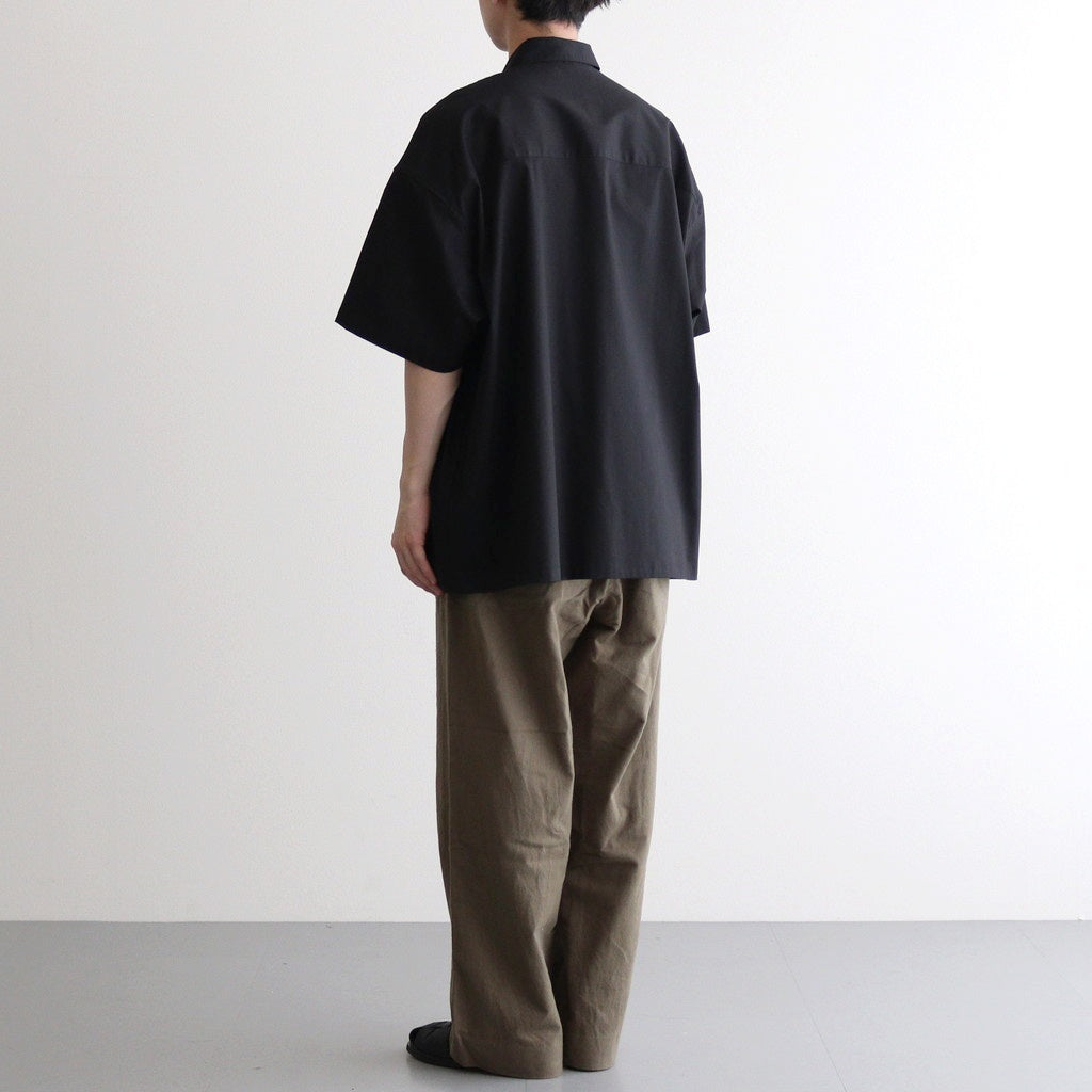 Solotex Twill S/S Oversized Box Shirt #BLACK [GM252-50001B]