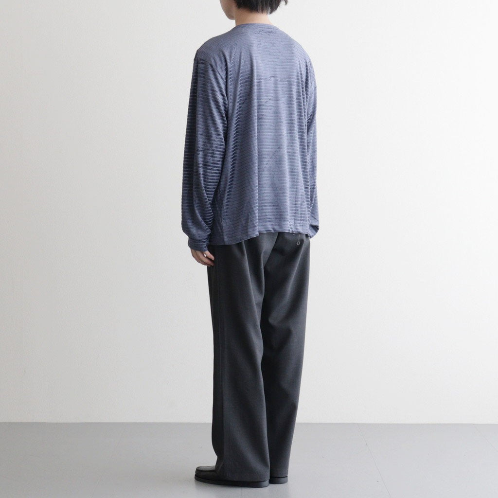 Velour Border Long Sleeve Tee #BLUE [I26SS-CUT13]