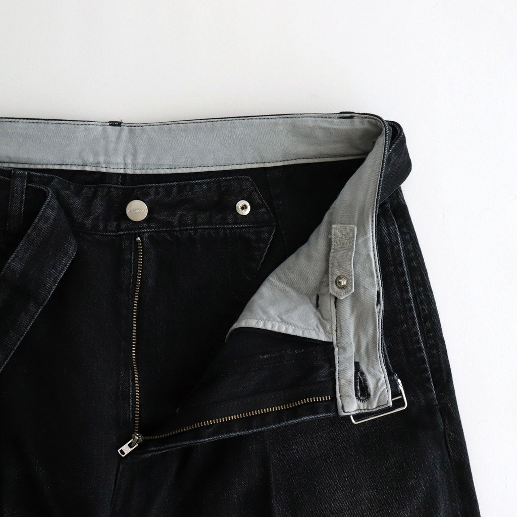 Selvage Denim Belted Pants #BLACK DARK FADE [GU251-40192DB]