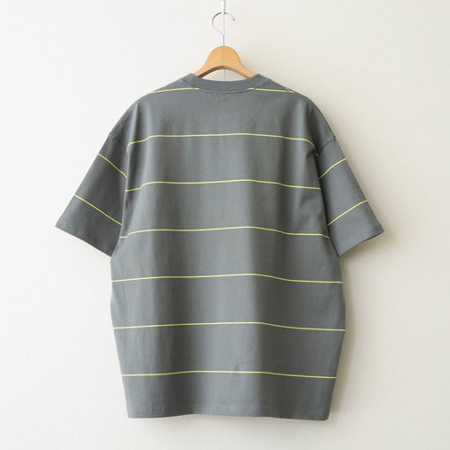 PIN BORDER S/S TEE #GRAY×YELLOW [FSC261-70262]