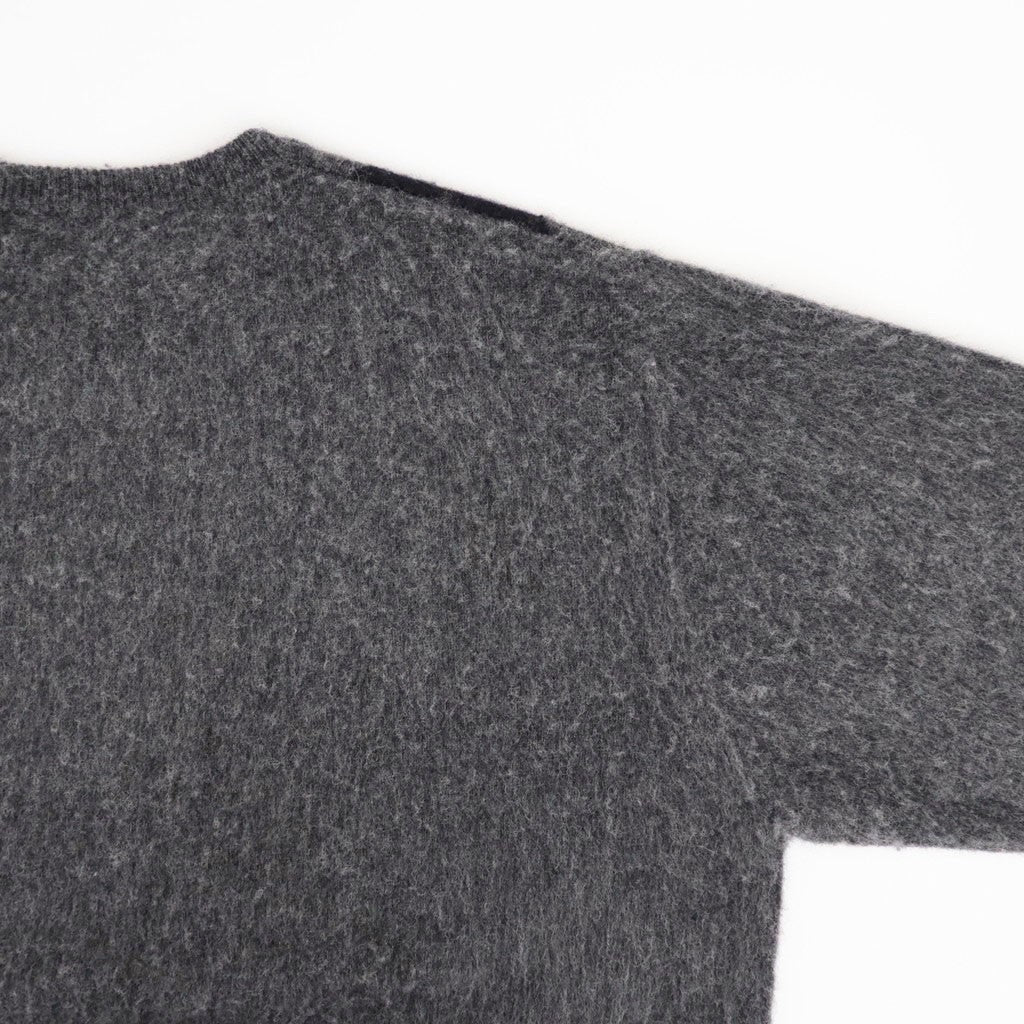 FINE WOOL ARGYLE KNIT CREW NECK LS #DARK GREY MULTI [ST.1649]