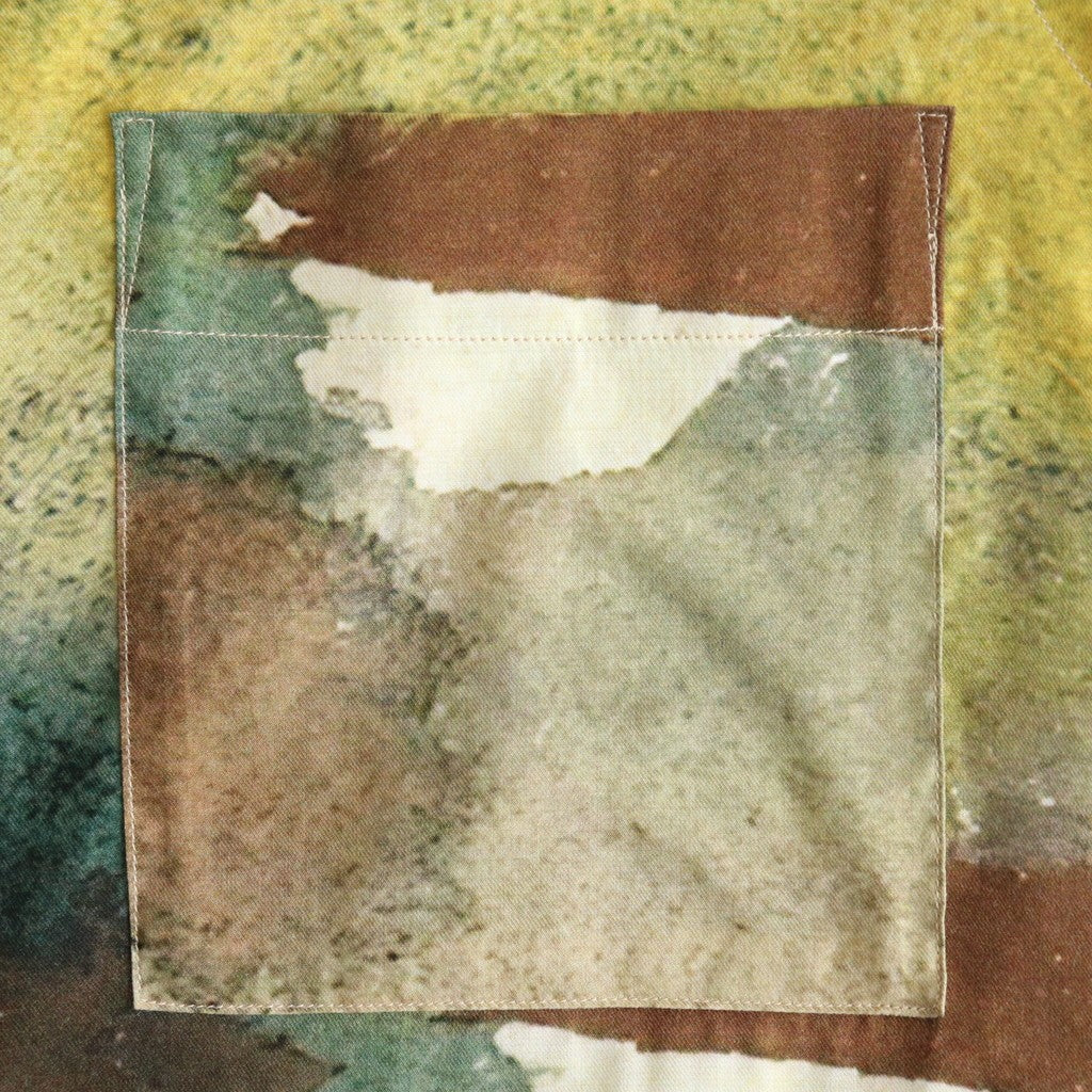 LANDSCAPE PRINTED OPEN COLLAR SHIRT #YELLOW [YK25SS0933SH]