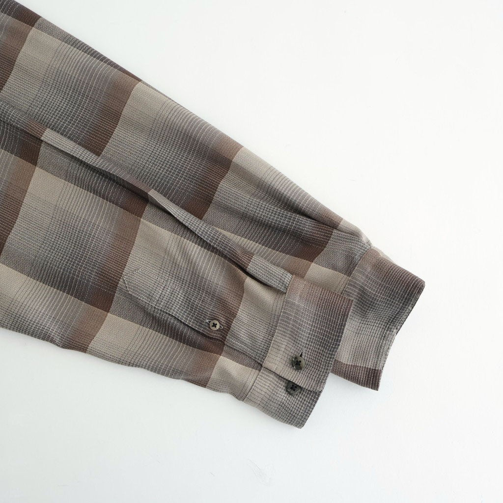 OMBRE OPEN COLLAR SHIRT #ECRU X GRAY [26440501]
