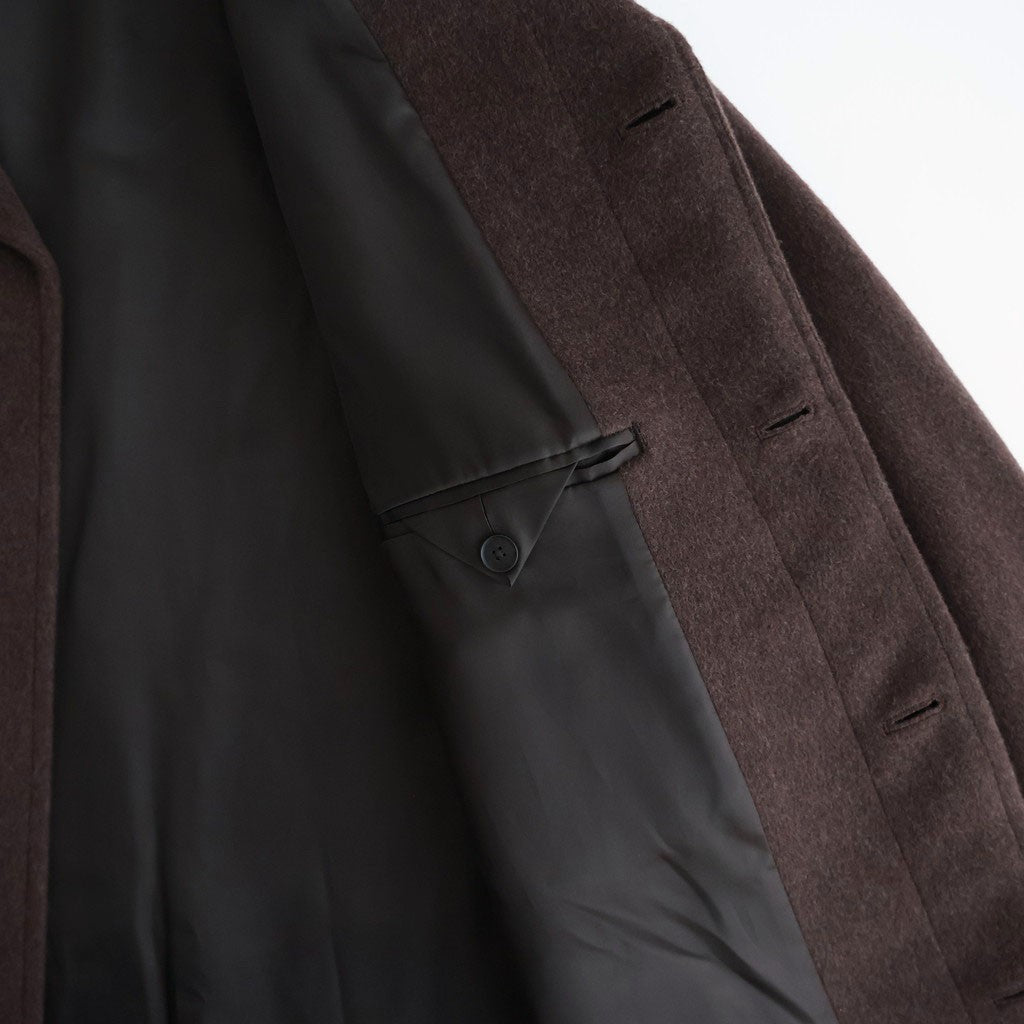 SUPER FINE WOOL MOSSER SHAWL COLLAR COAT #TOP BROWN [A26AC02WM]