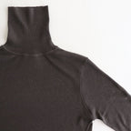 TENCEL SILK CIRCULER RIB TURTLENECK SWEATER #CHARCOAL GRAY(004) [KRAGGW0703]