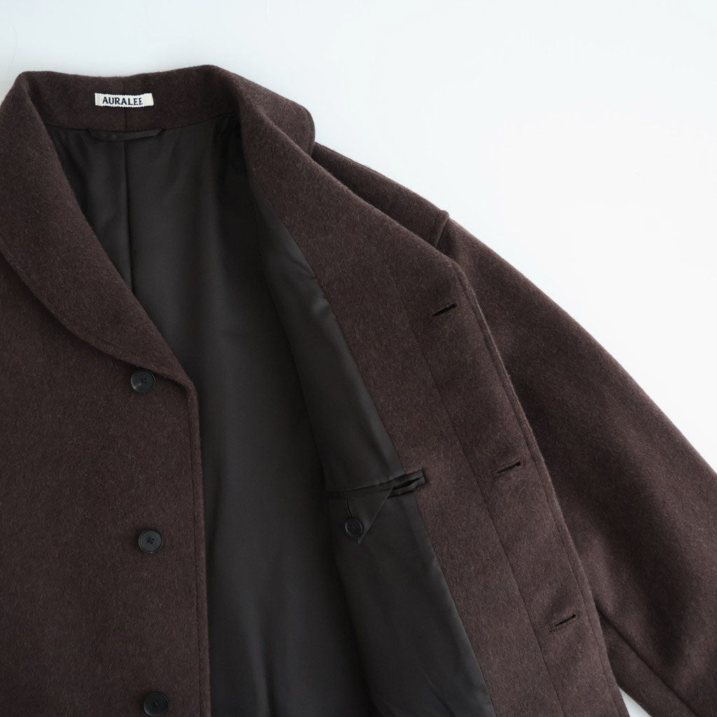 SUPER FINE WOOL MOSSER SHAWL COLLAR COAT #TOP BROWN [A26AC02WM]