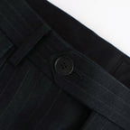 BLUEFACED WOOL TWO-TUCK SLACKS #CHARCOAL NAVY STRIPE [A25AP05BS]