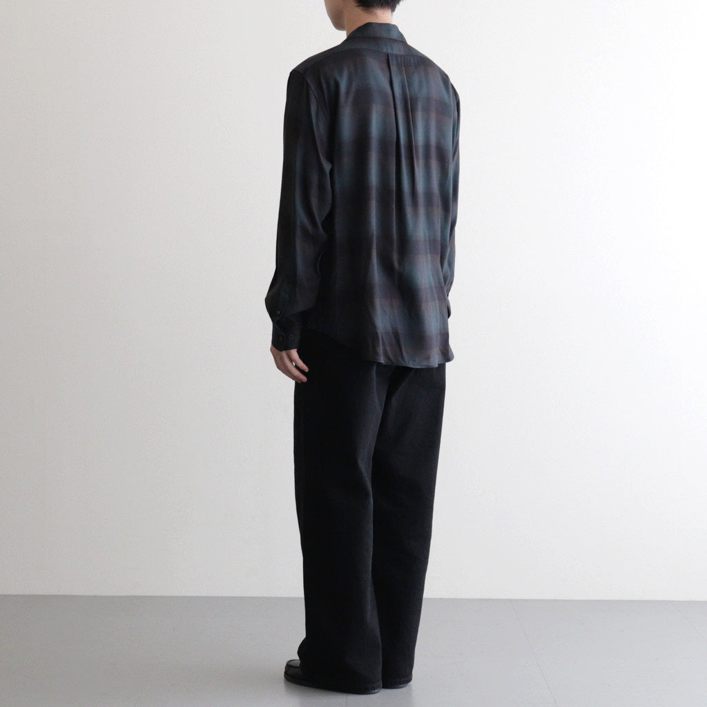 PLAID OPEN COLLOR SHIRTS #DEEP GREEN [25330501]