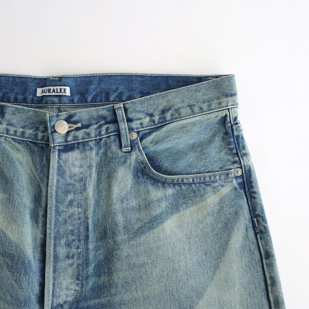 SELVEDGE FADED HEAVY DENIM WIDE PANTS #FADED INDIGO [A25AP03DH]