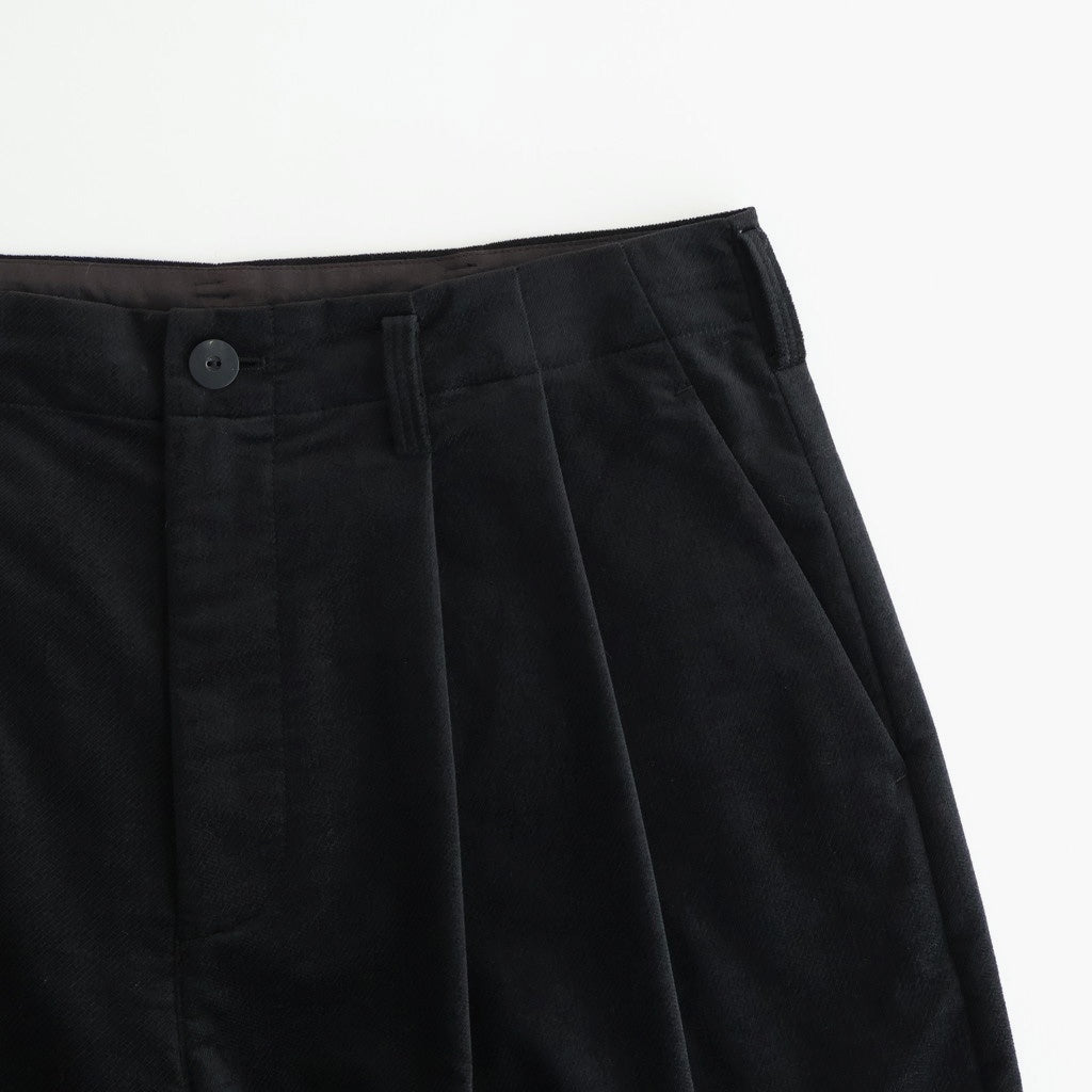 モールスキンシンプル2タックワイドPT #BLACK [D225-P653]