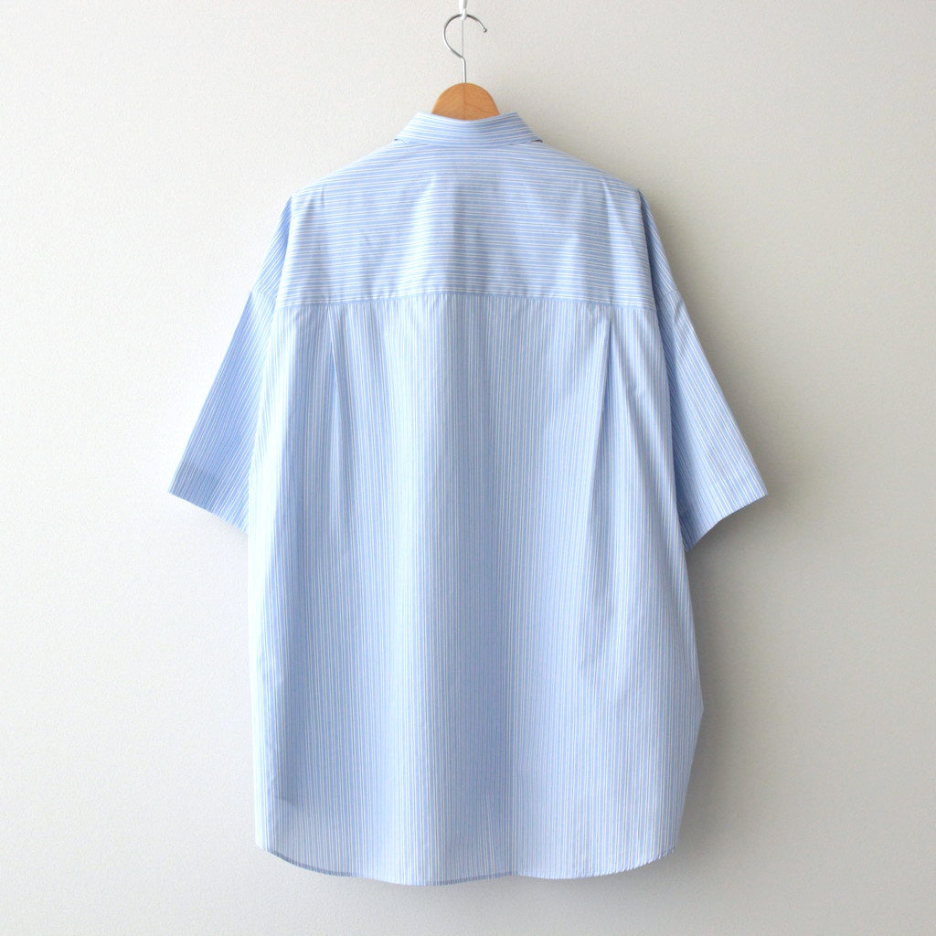 SIDOGRAS S/S Oversized Regular Collar Shirt #SAX STRIPE [GM252-50012]