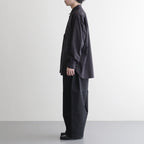 綿ツイル微起毛 ワイド2タックパンツ #BLACK [HQ-P006-051]