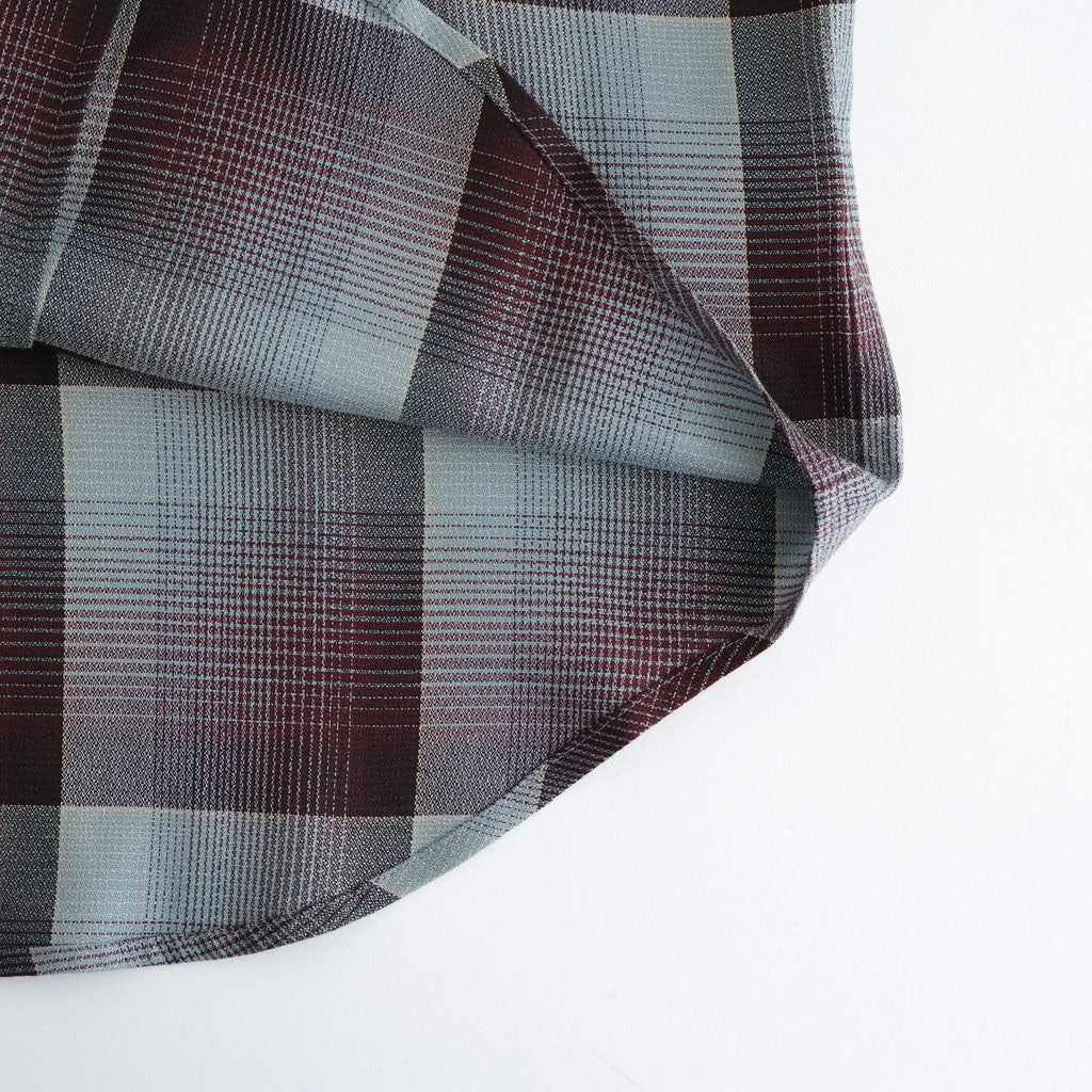 OMBRE OPEN COLLAR SHIRT #RED X MINT [26440501]