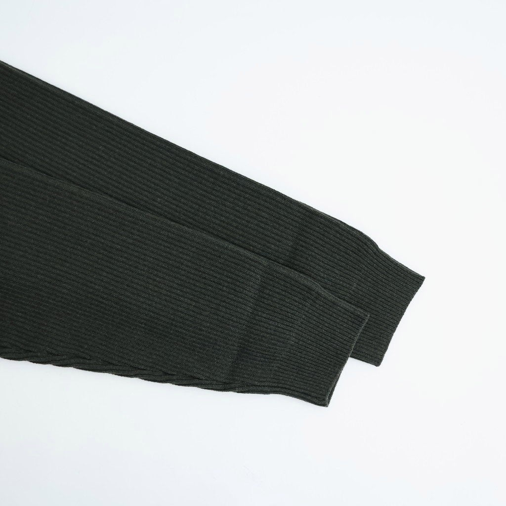 SUPER FINE WOOL RIB KNIT V-NECK P/O #TOP DARK OLIVE [A26AV03RK]