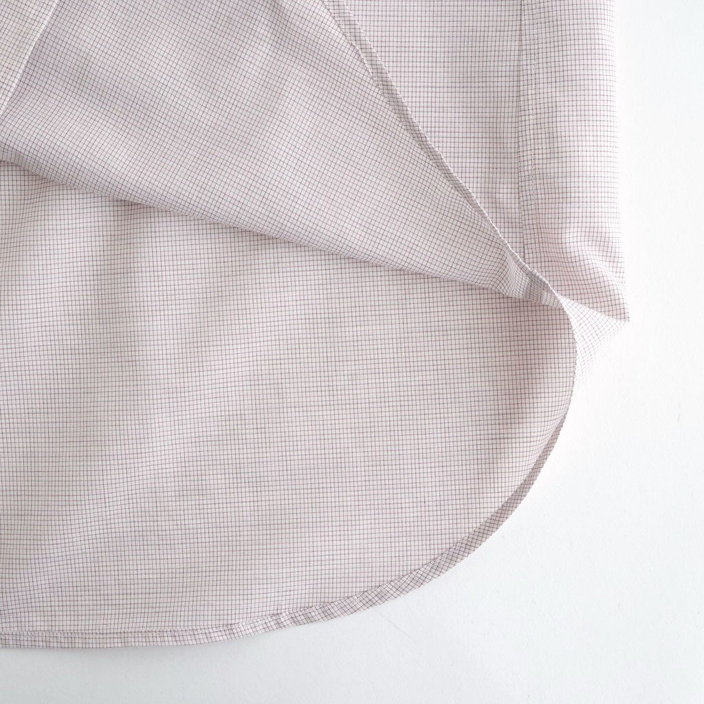 Cotton & Lyocell Lounge Shirt #White & Burgundy Plaid [OFH010SH22]