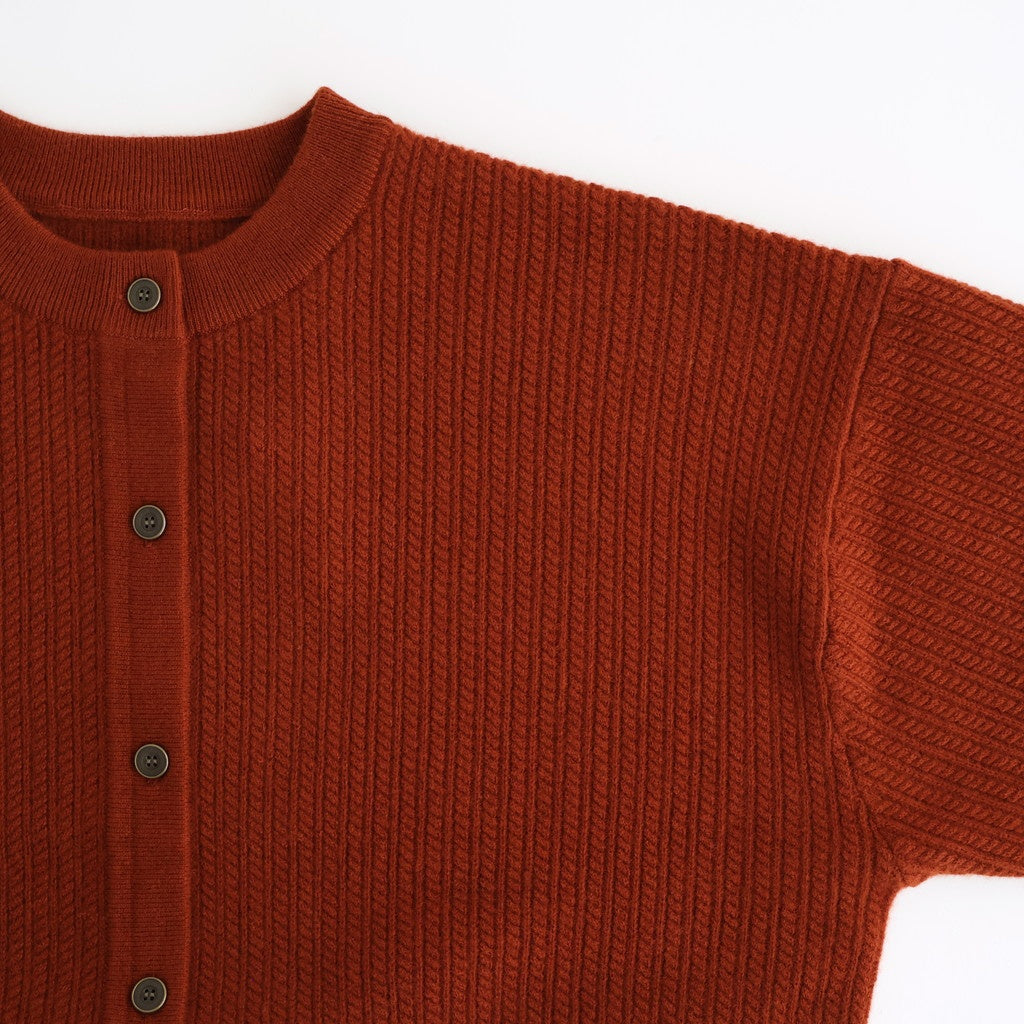 Women's Cable C/N Cardigan #BRICK [2503-021]