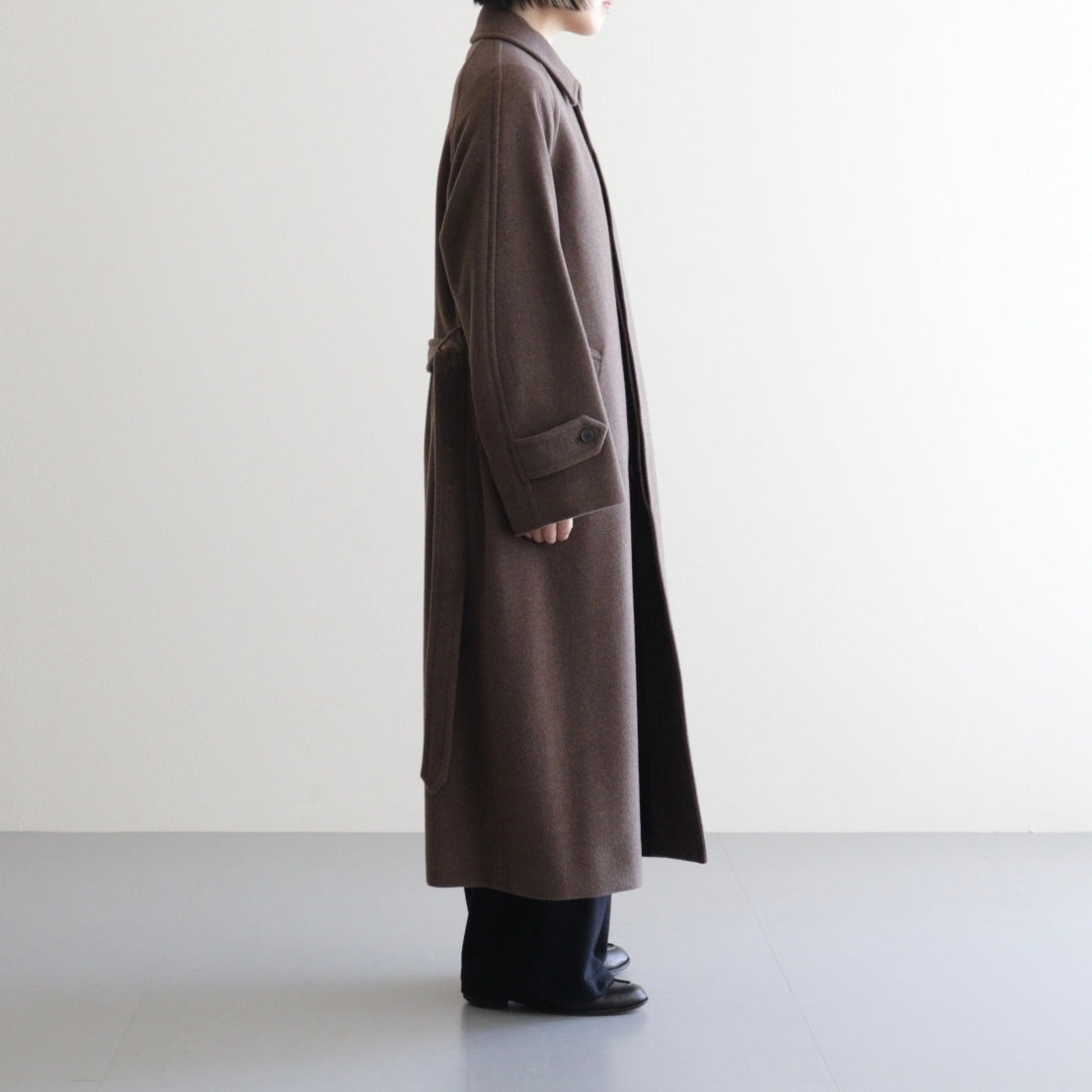 SUPER FINE WOOL MOSSER SOUTIEN COLLAR COAT #TOP BROWN [A25AC04WM