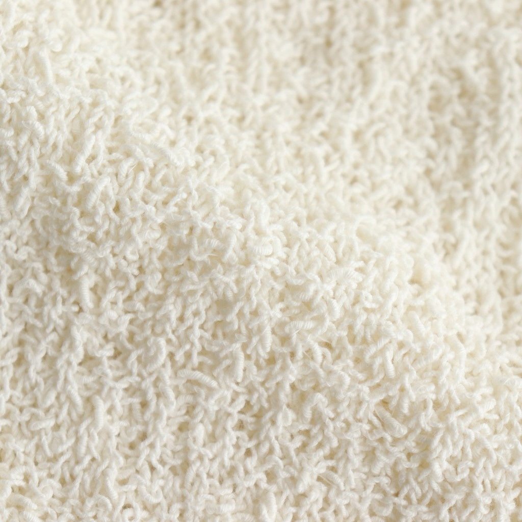 COTTON SHEER KNIT OPEN COLLAR SHIRT #OFF WHITE [YK25SS0964S]