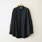 Wool Smooth Flannel Oversized Regular Collar Shirt #GRAY [GU263-50521B]