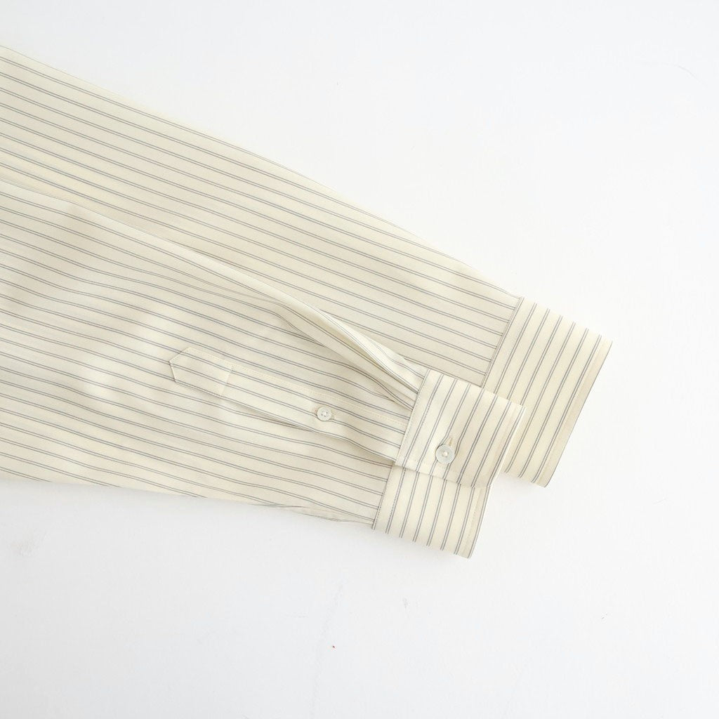 SUPER FINE WOOL STRIPE SHIRT #IVORY WHITE STRIPE [A26SS01WW]
