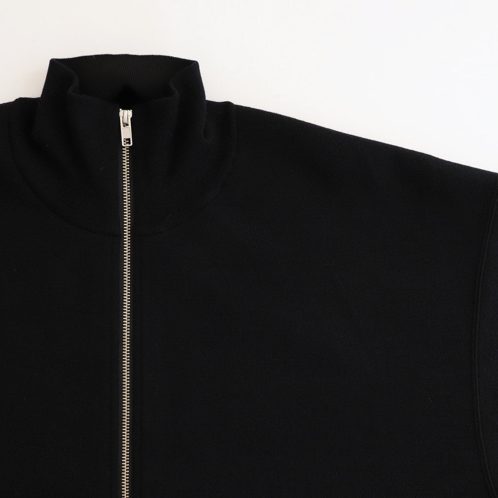 OVERSIZED DOUBLE KNIT ZIP JACKET #BLACK / BLACK [ST.1132
