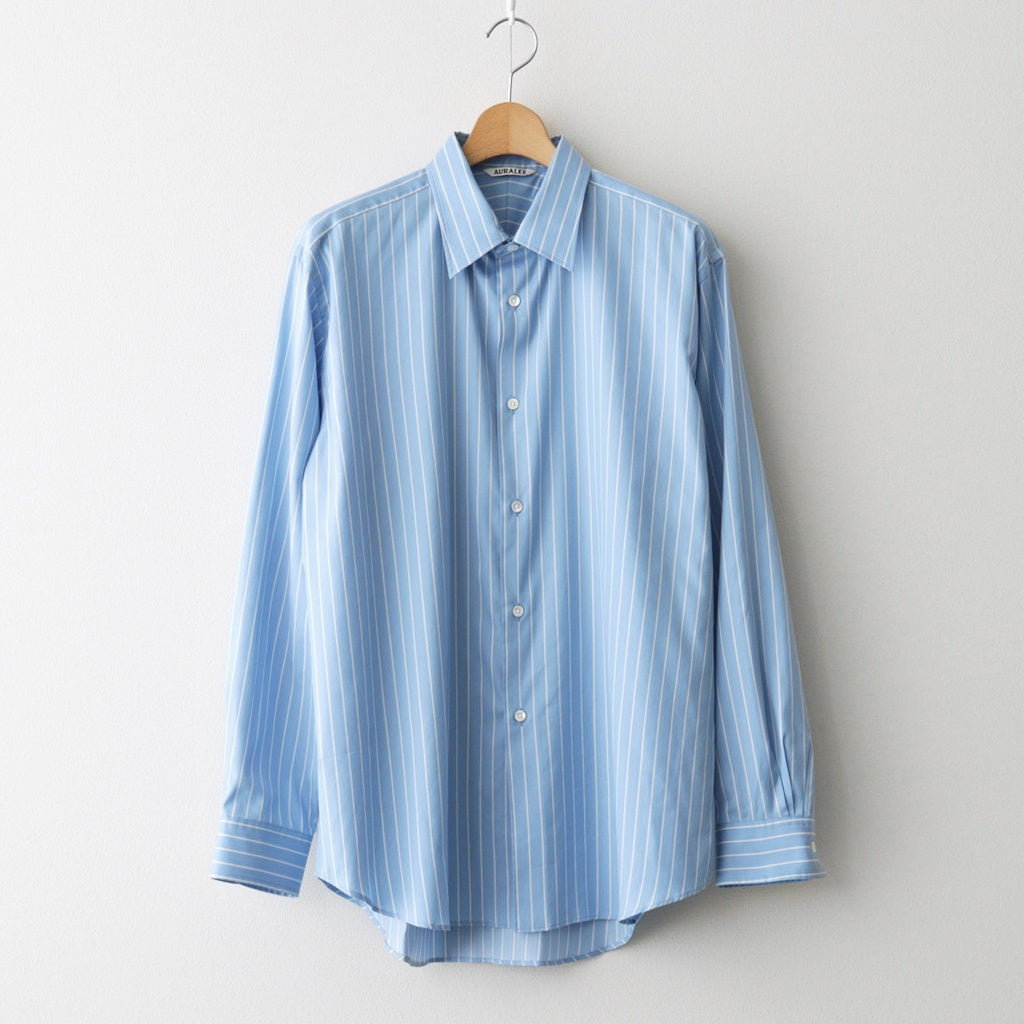 COTTON SILK STRIPE SHIRT #SAX BLUE STRIPE [A26SS01CS]