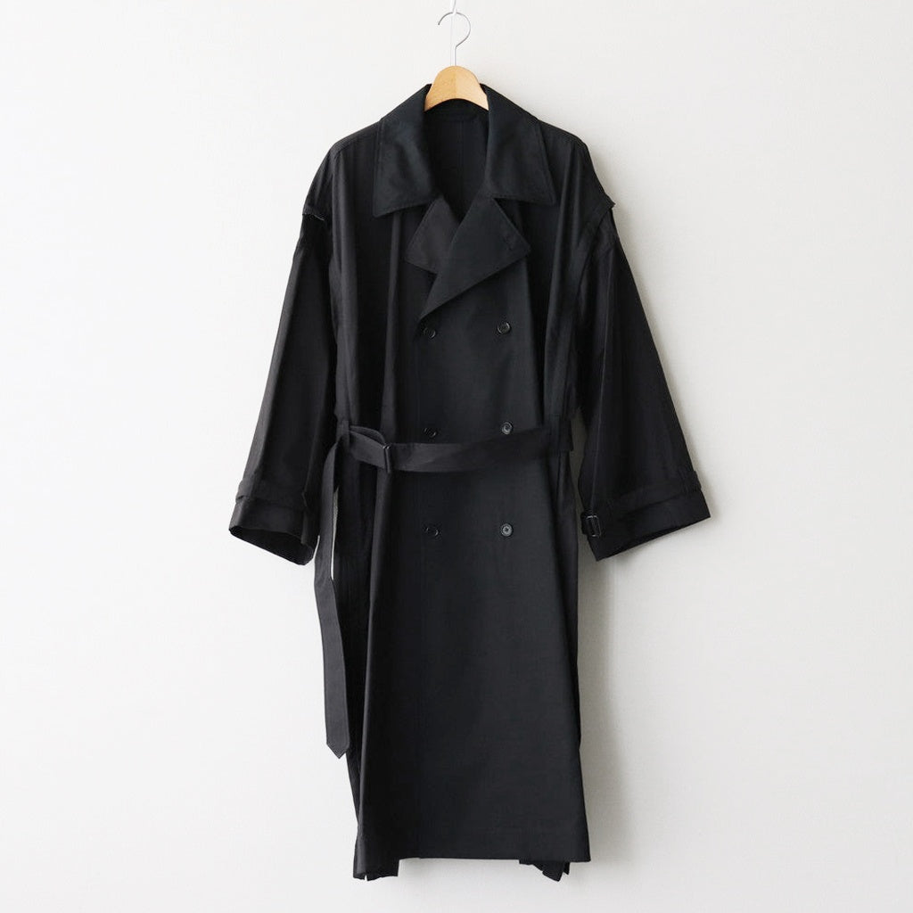 DETACHABLE WIDE TRENCH COAT #BLACK [YK24FW0736C]