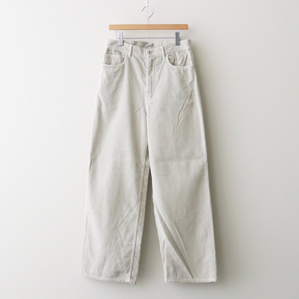GARMENT-DYED FINX CORDUROY 5P WIDE PANTS #WHITE KHAKI [A26SP02FX]