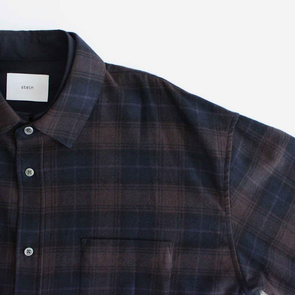 OVERSIZED LAYERED FLANNEL SHIRT #DARK NAVY CHECK [ST.463] _ stein