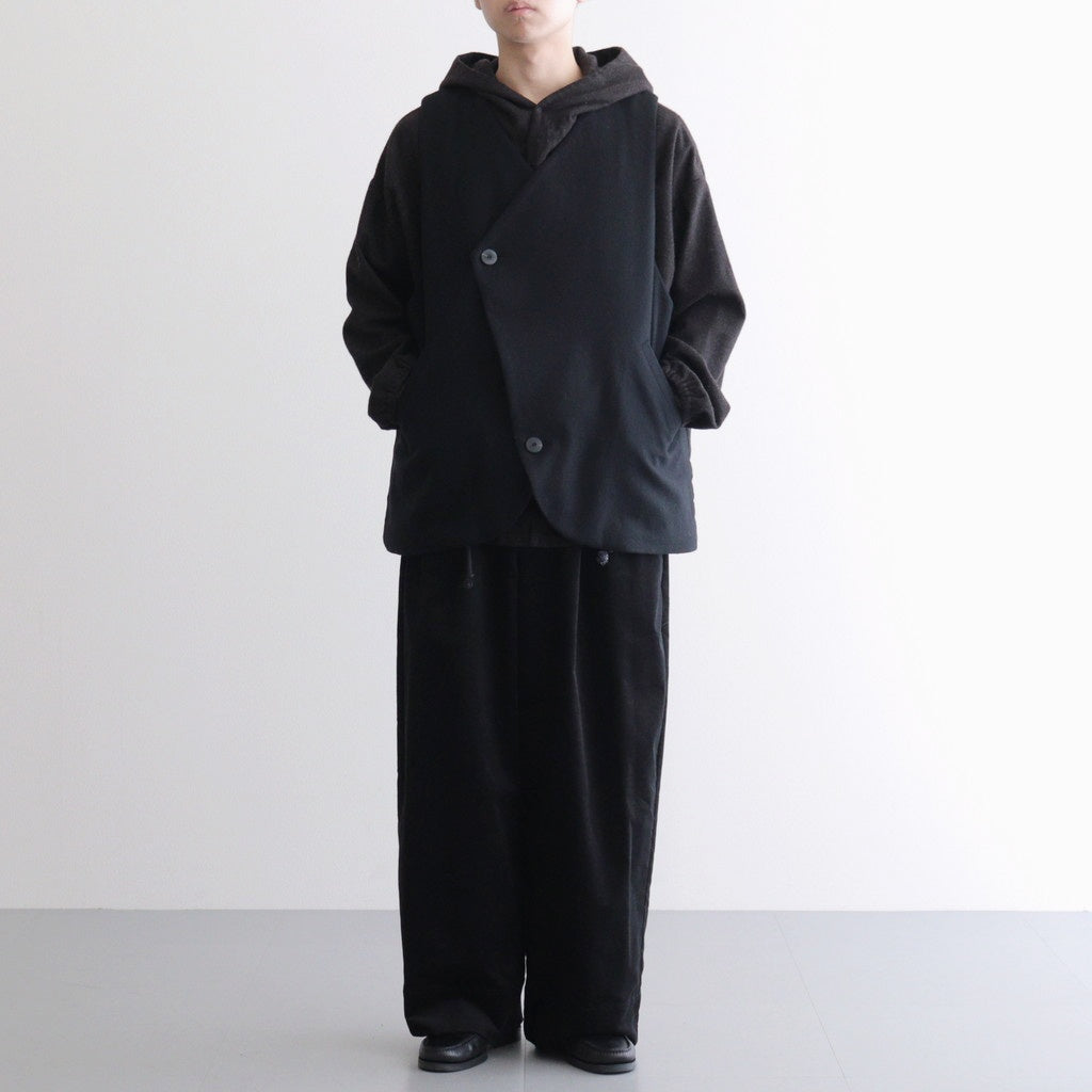 ヴィンテージNYラウンドカットパデッドベスト #BLACK X BLACK [D225-V401-V]