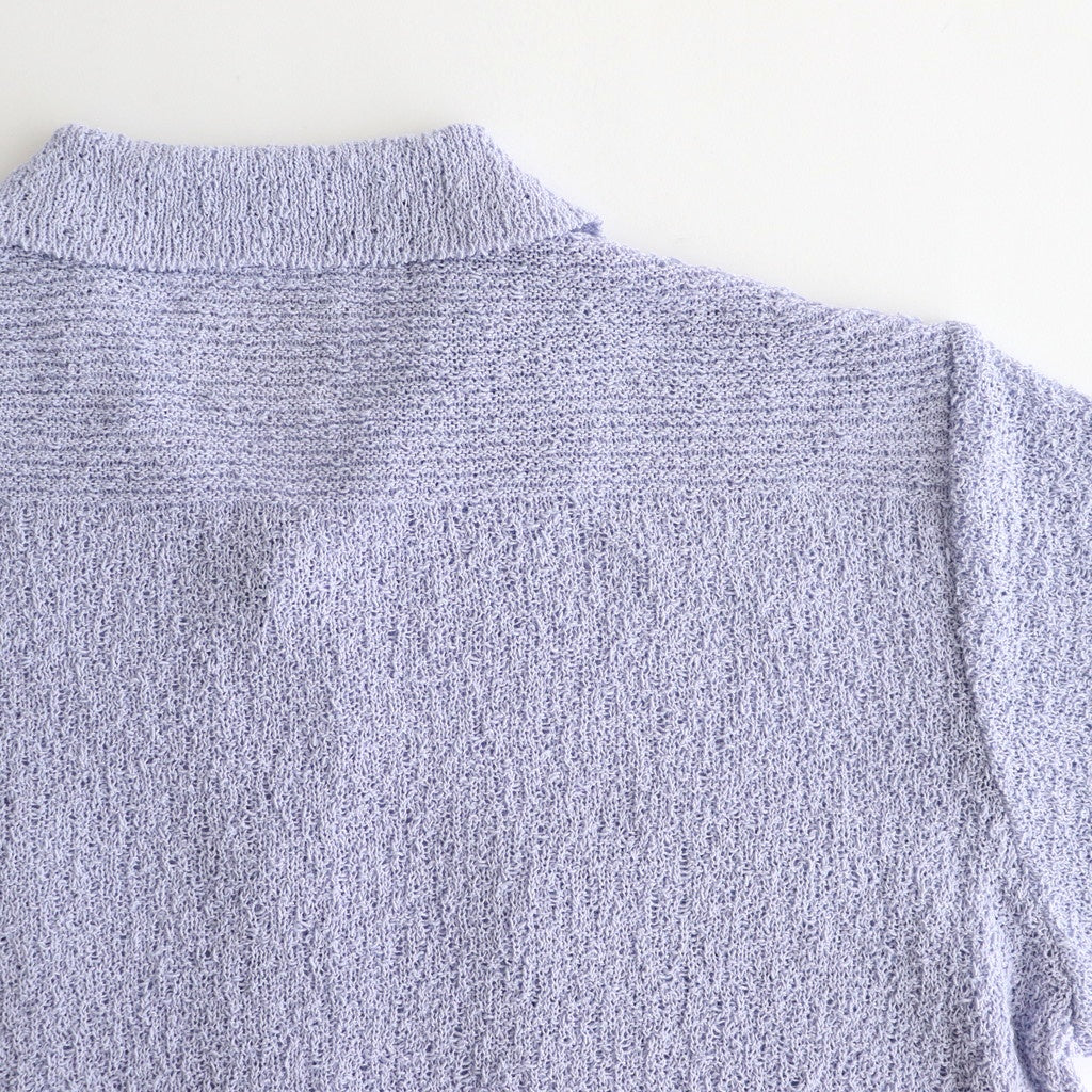 COTTON SHEER KNIT OPEN COLLAR SHIRT #LAVENDER [YK25SS0964S]