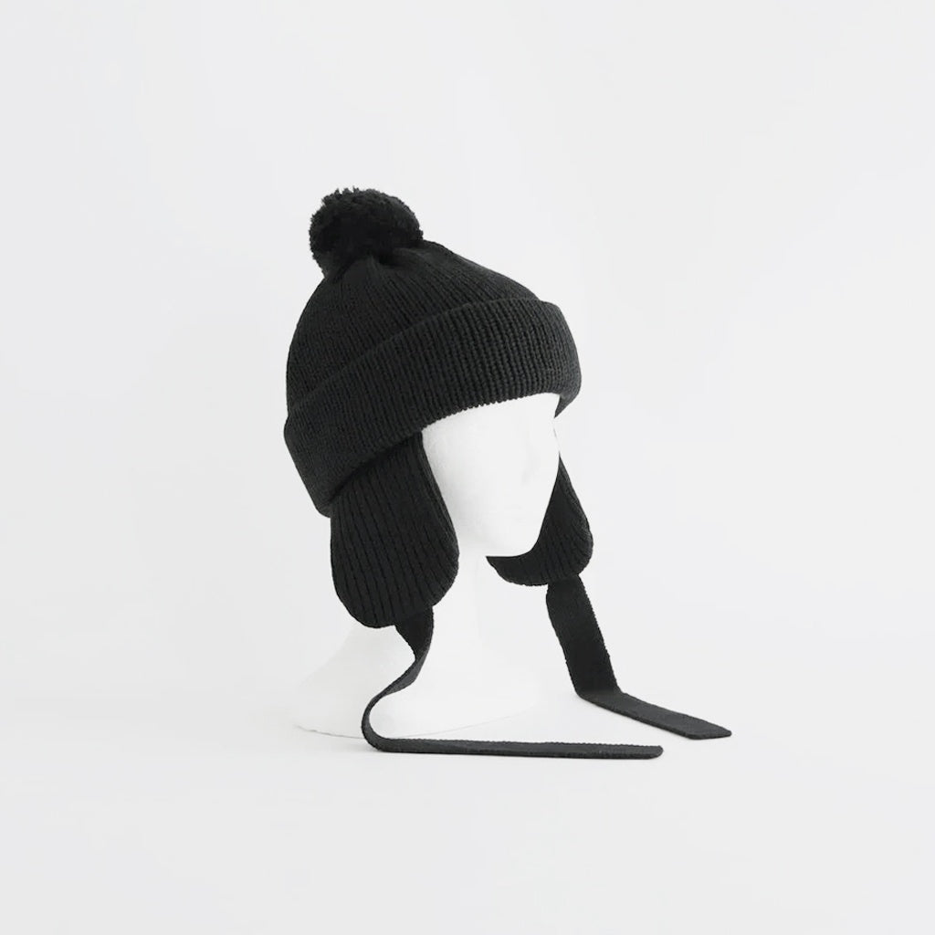 WOOL STANDARD KNIT - 梵天/耳付き #BLACK [NO.28254]