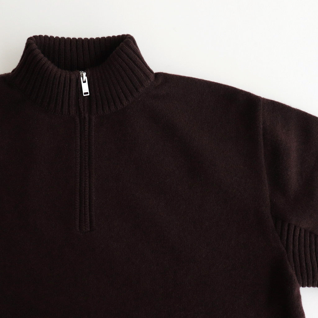 HALF ZIP PULLOVER SWEATER #BROWN [YK24FW0833S]