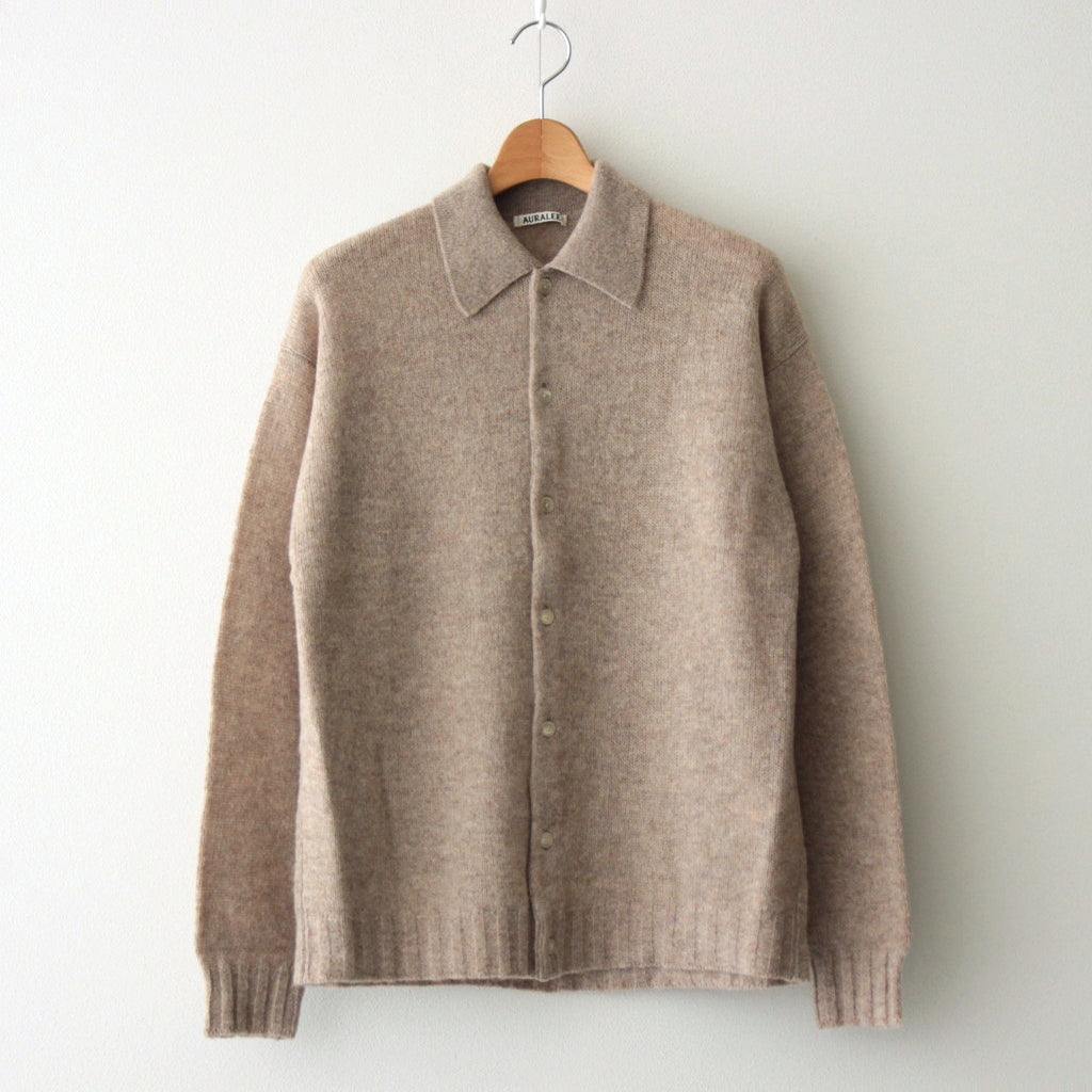 SHETLAND WOOL CASHMERE KNIT CARDIGAN #TOP BEIGE [A24AS01SC]