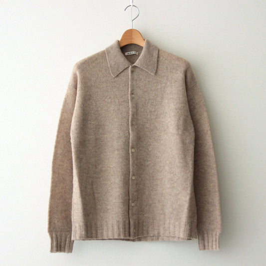 SHETLAND WOOL CASHMERE KNIT CARDIGAN #TOP BEIGE [A24AS01SC]