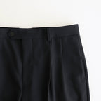 WOOL KID MOHAIR HOP SACK TWO-TUCK SLACKS #DARK NAVY [A25SP02MH]