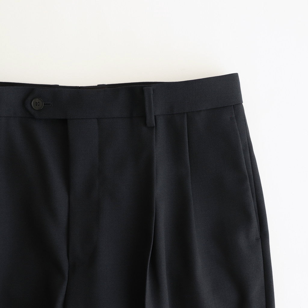 WOOL KID MOHAIR HOP SACK TWO-TUCK SLACKS #DARK NAVY [A25SP02MH]