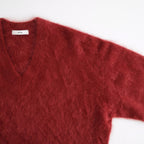 ROYAL CASHMERE FUR V NECK SWEATER #RED [KRAGLW0910]