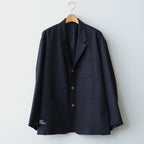 WOOL SERGE COLLEGE BLAZER #NAVY [FSC261-10212]