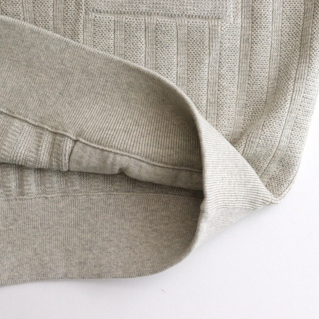 Rib Pattern Half Zip Polo #L.Gray [2501-012]