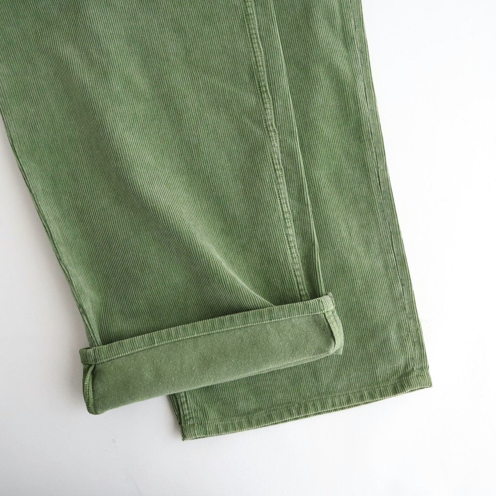 GARMENT-DYED FINX CORDUROY 5P WIDE PANTS #DUSTY GREEN [A26SP01FX]