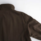 REVERSIBLE WOOL TWISTED TWILL / SHEEP LEATHER HALF COAT #BROWN CHAMBRAY × BLACK [A26AC01AN]