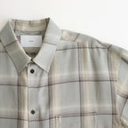 OMBRE PLAID SHIRTS LOOSE FIT #SMOKE BLUE [2541000504]